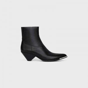 Celine Zipped Conique With Metal Kappe In Shiny Calfskin Stiefel Schwarz | CL-591875