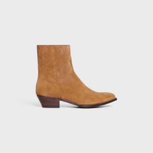 Celine Zipped Western In Wildleder Calfskin Stiefel Braun | CL-591873