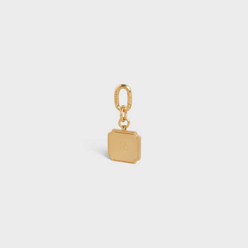 Celine 16 Charm In Brass Kleine Lederwaren Gold | CL-592923