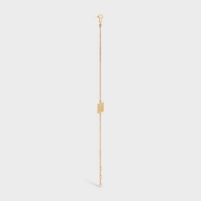 Celine Alphabet A In Brass With Gold Finish Armbänder Gold | CL-592238