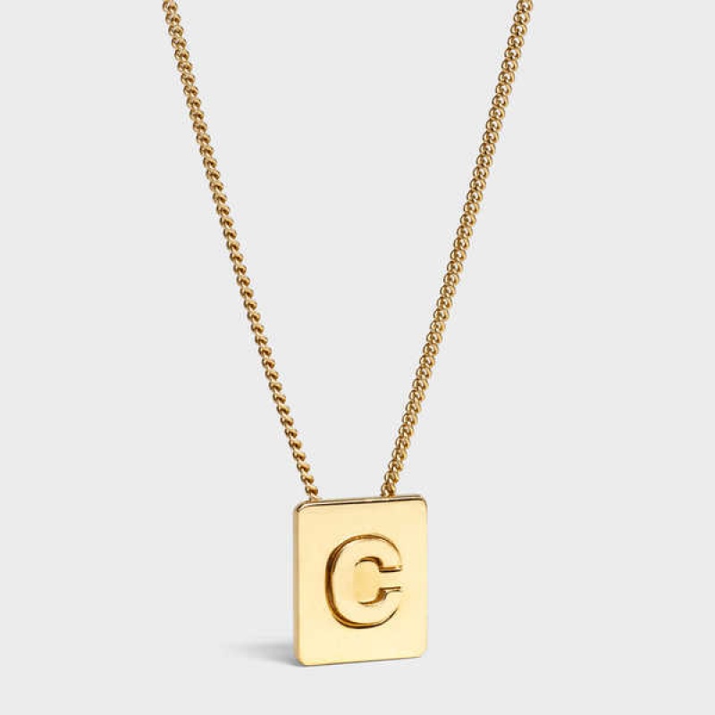 Celine Alphabet C In Brass With Gold Finish Ketten Gold | CL-592266