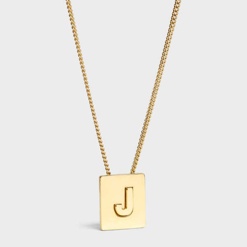 Celine Alphabet J In Brass With Gold Finish Ketten Gold | CL-592273