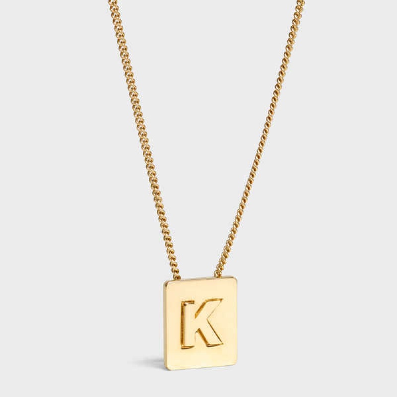 Celine Alphabet K In Brass With Gold Finish Ketten Gold | CL-592274