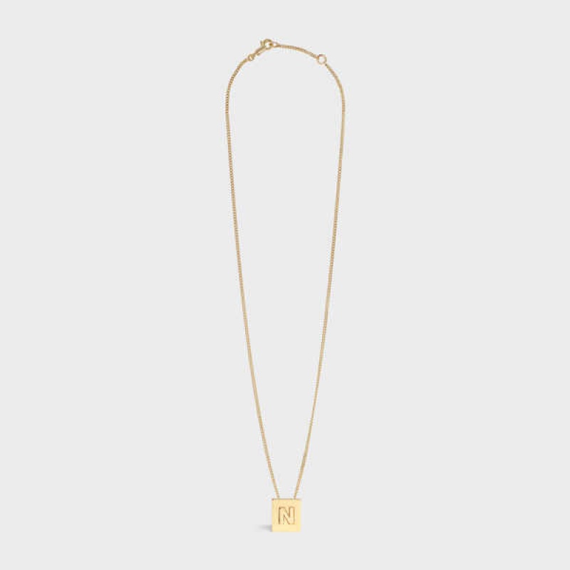 Celine Alphabet N In Brass With Gold Finish Ketten Gold | CL-592277