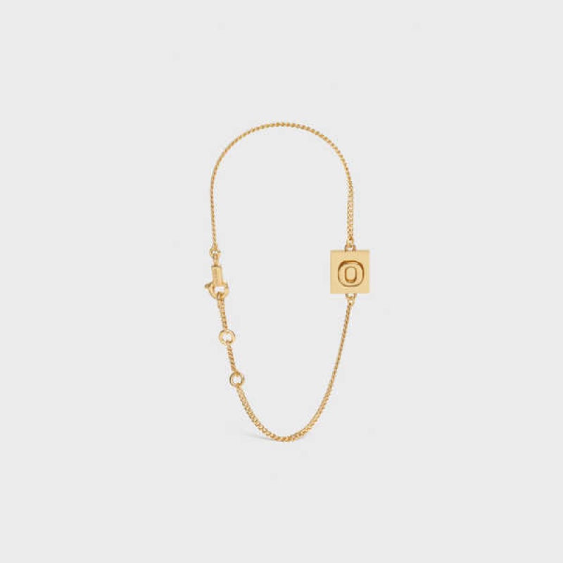 Celine Alphabet O In Brass With Gold Finish Armbänder Gold | CL-592233