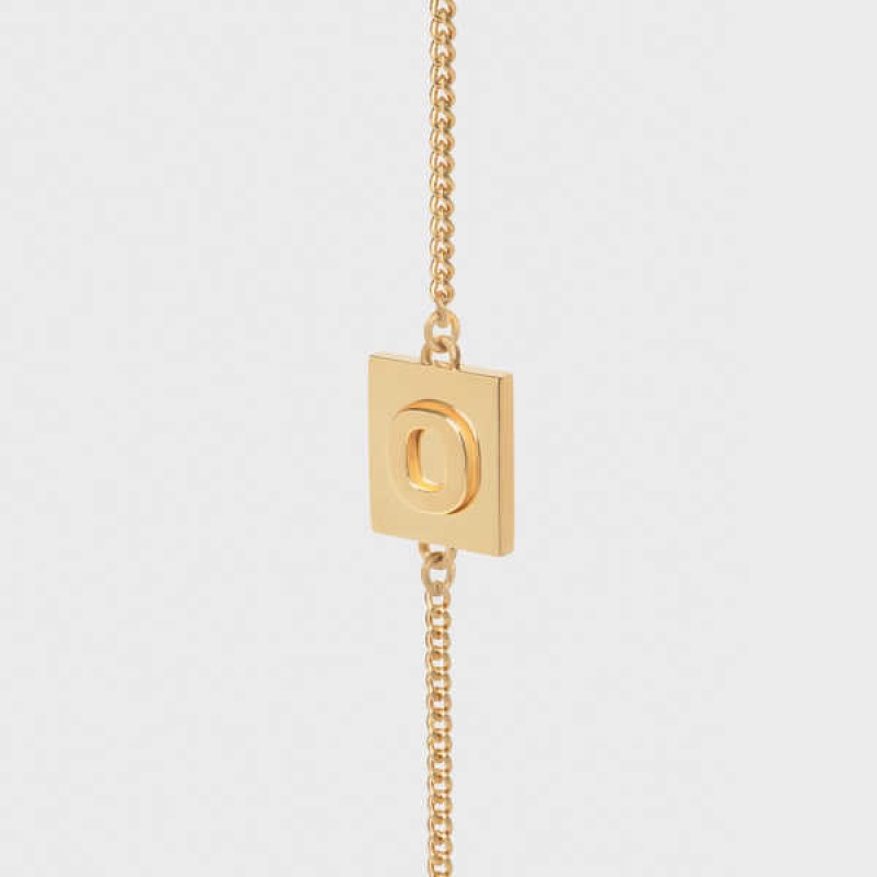 Celine Alphabet O In Brass With Gold Finish Armbänder Gold | CL-592233