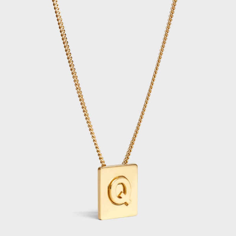 Celine Alphabet Q In Brass With Gold Finish Ketten Gold | CL-592280