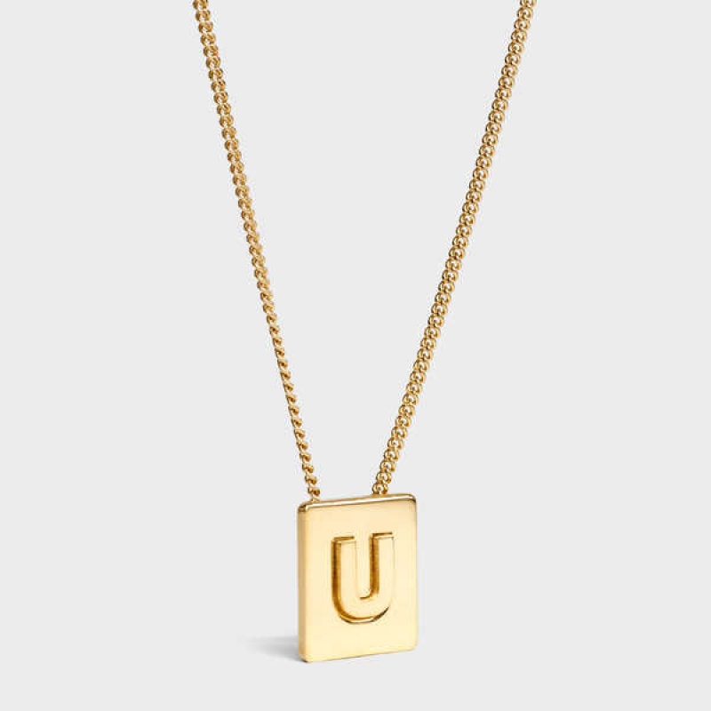 Celine Alphabet U In Brass With Gold Finish Ketten Gold | CL-592284