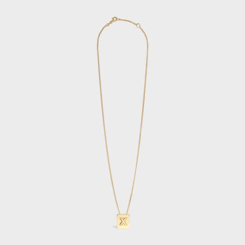 Celine Alphabet X In Brass With Gold Finish Ketten Gold | CL-592287