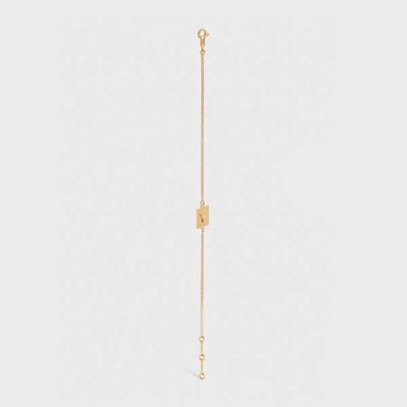 Celine Alphabet Y In Brass With Gold Finish Armbänder Gold | CL-592234