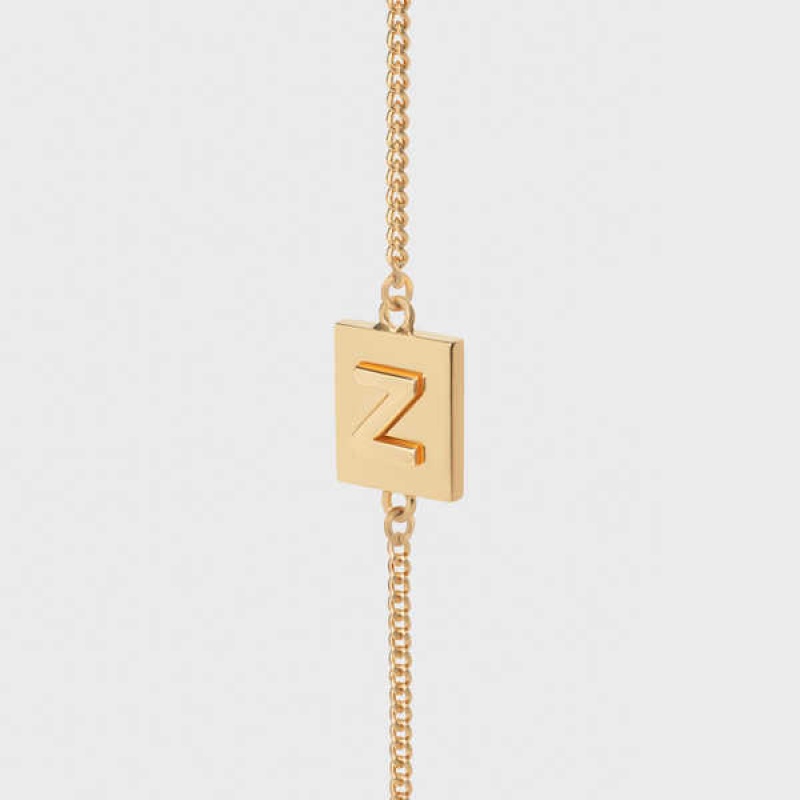 Celine Alphabet Z In Brass With Gold Finish Armbänder Gold | CL-592235