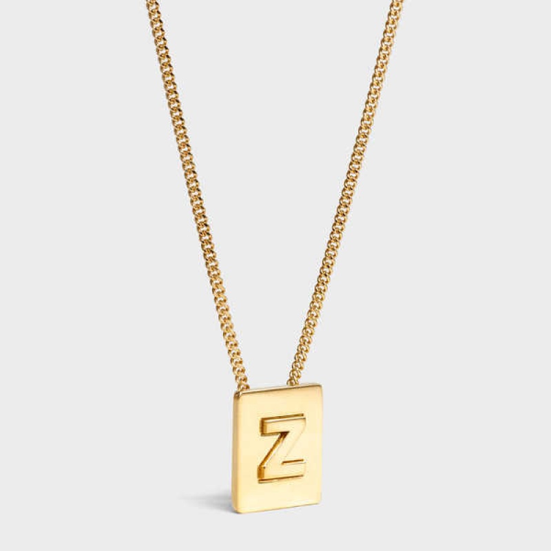 Celine Alphabet Z In Brass With Gold Finish Ketten Gold | CL-592289