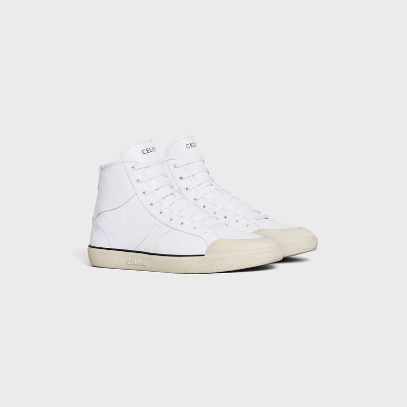 Celine As-02 Mid Low Spitze-up Alan In Calfskin Sneakers Weiß | CL-591894