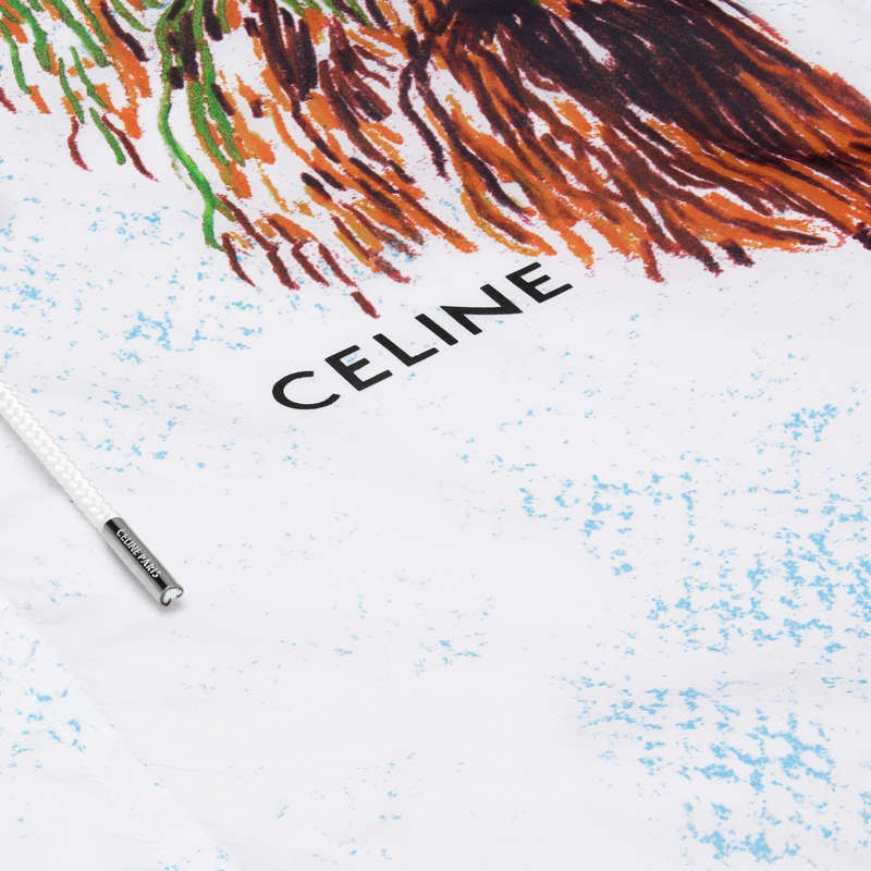 Celine Ave 57 Sky Windbreaker In Nylon Blousons Weiß Mehrfarbig | CL-591955