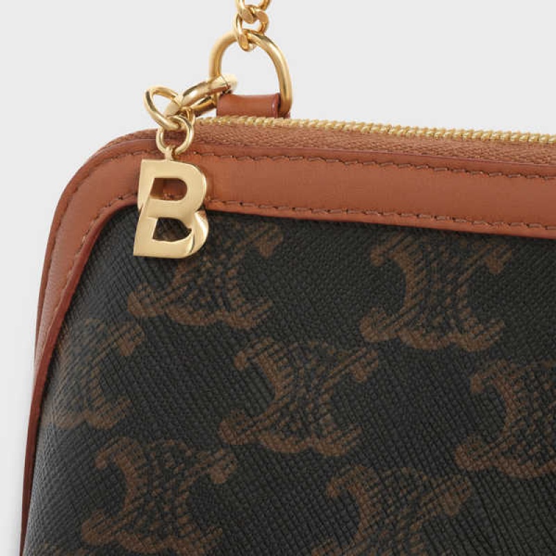 Celine B Charm In Brass Kleine Lederwaren Gold | CL-592925