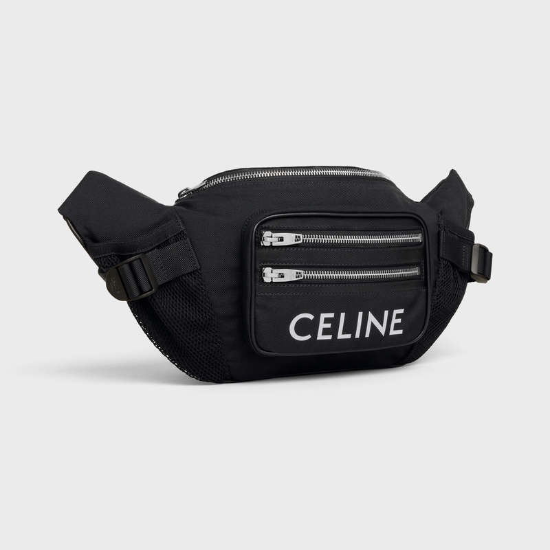 Celine Bag Trekking In Nylon With Celine Print Schultertaschen Schwarz | CL-591848