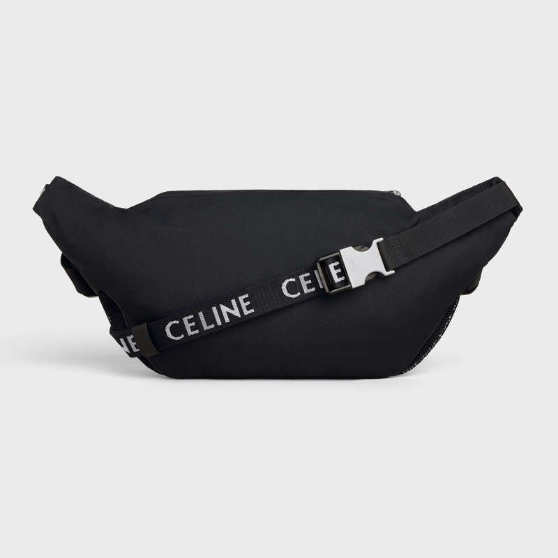 Celine Bag Trekking In Nylon With Celine Print Schultertaschen Schwarz | CL-591848