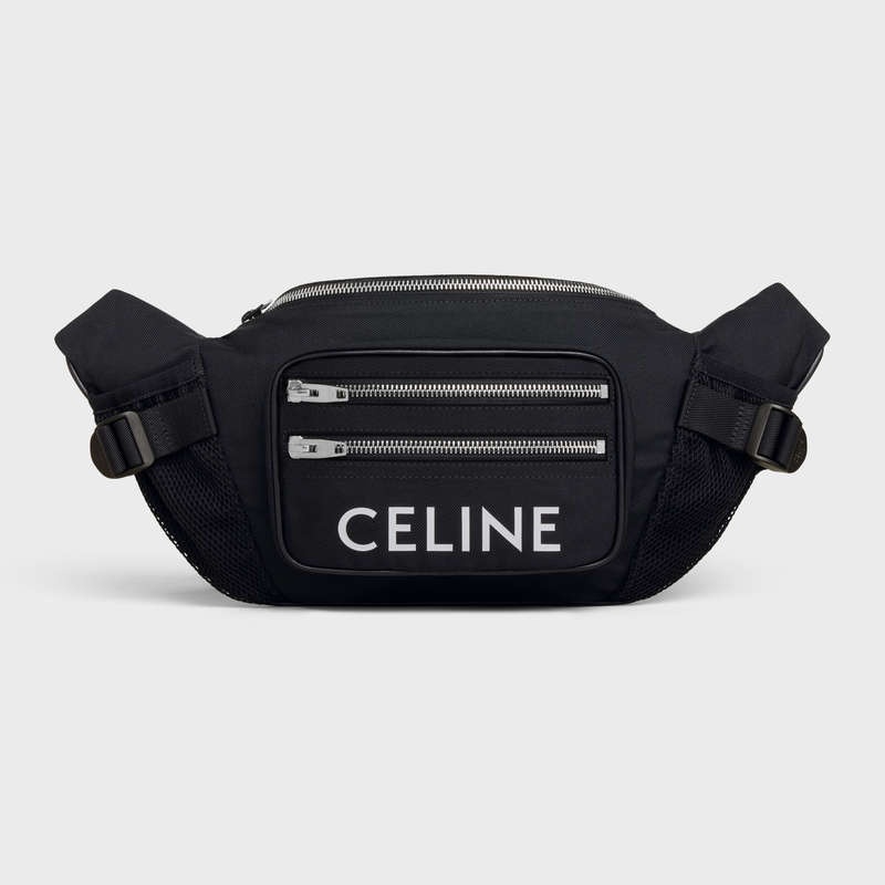 Celine Bag Trekking In Nylon With Celine Print Schultertaschen Schwarz | CL-591848