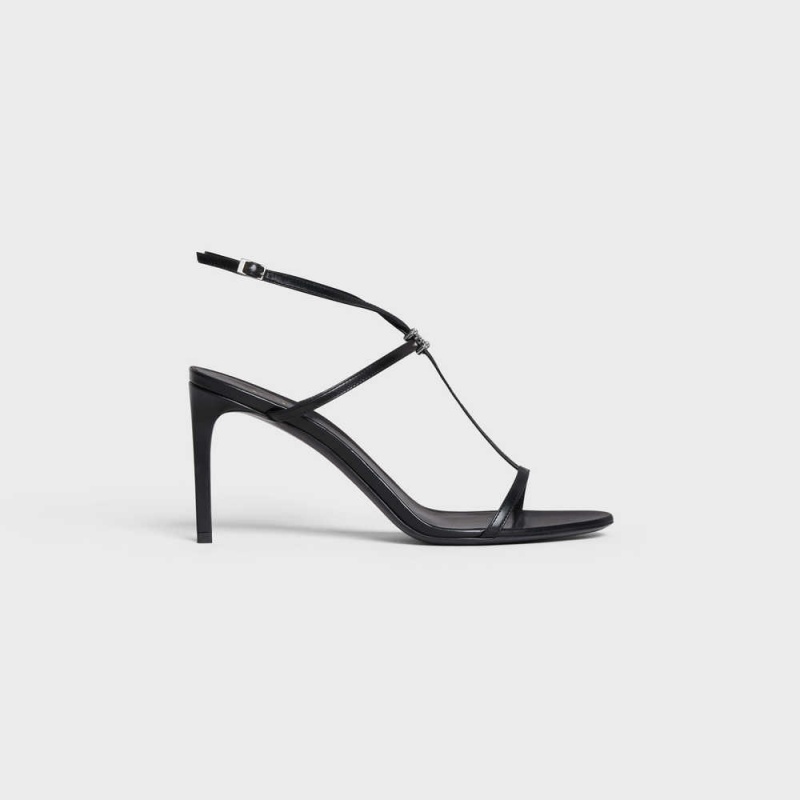 Celine Bar Triomphe In Calfskin Sandalen Schwarz | CL-592598