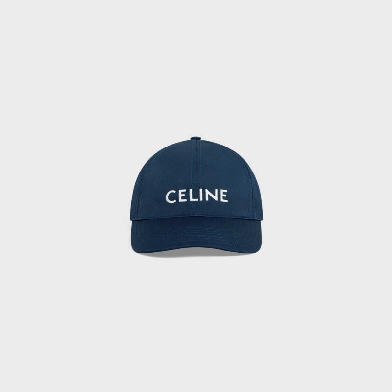 Celine Baseball In Baumwoll Kappe Blau | CL-592363