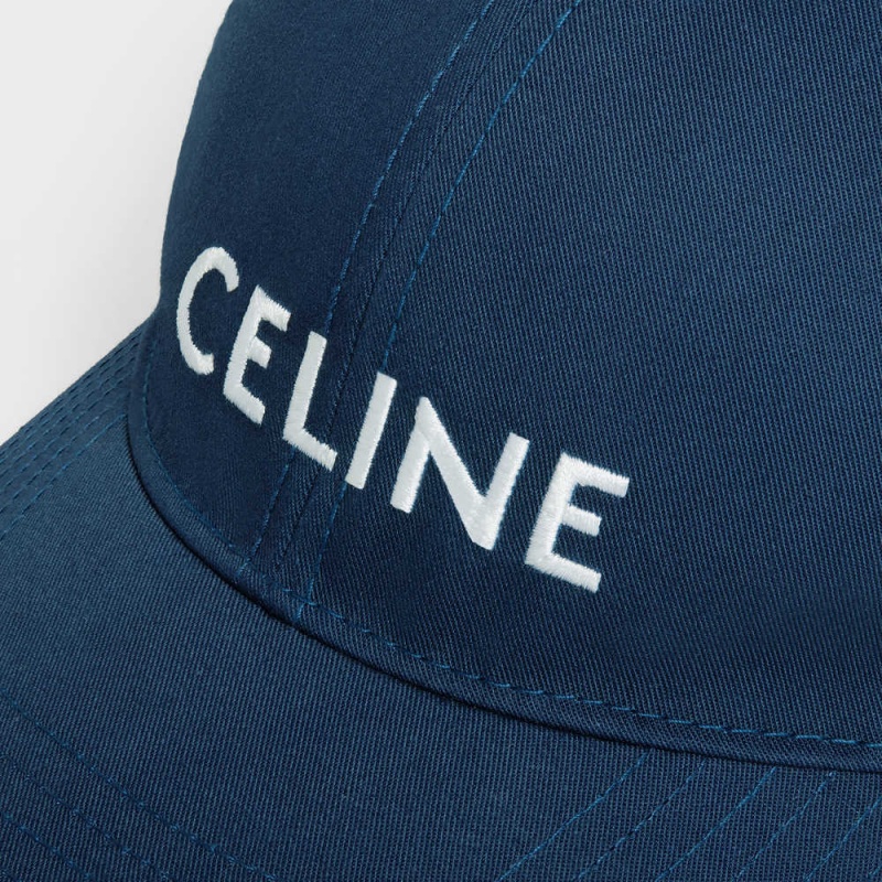 Celine Baseball In Baumwoll Kappe Blau | CL-592363