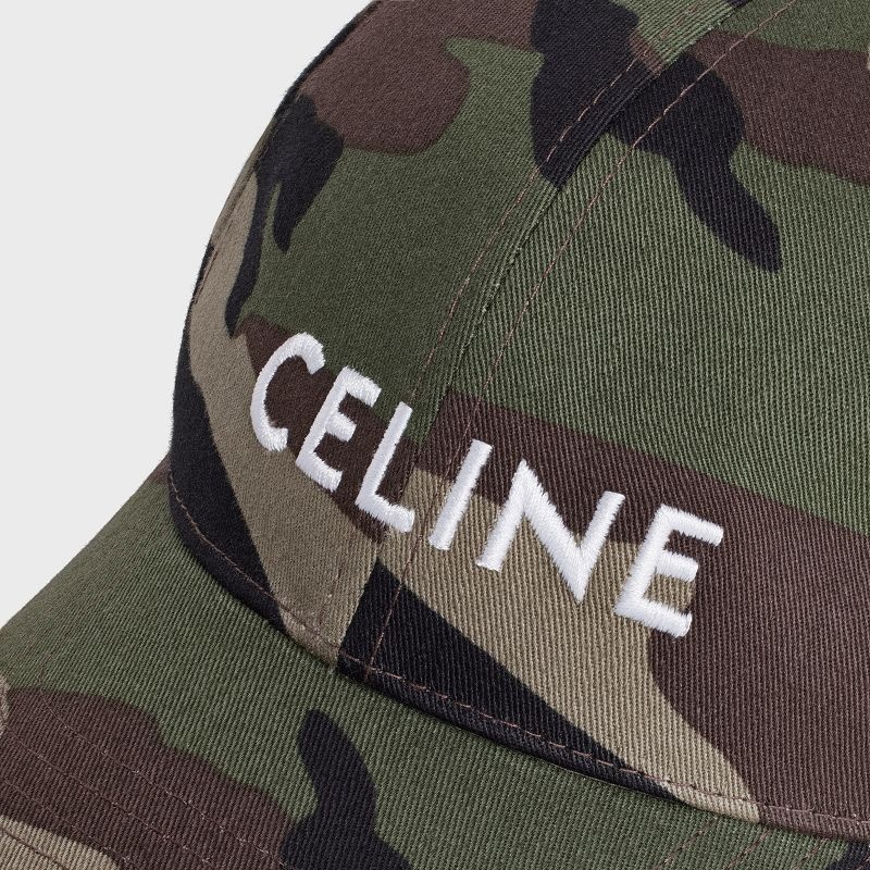 Celine Baseball In Baumwoll Kappe Camouflage | CL-591693