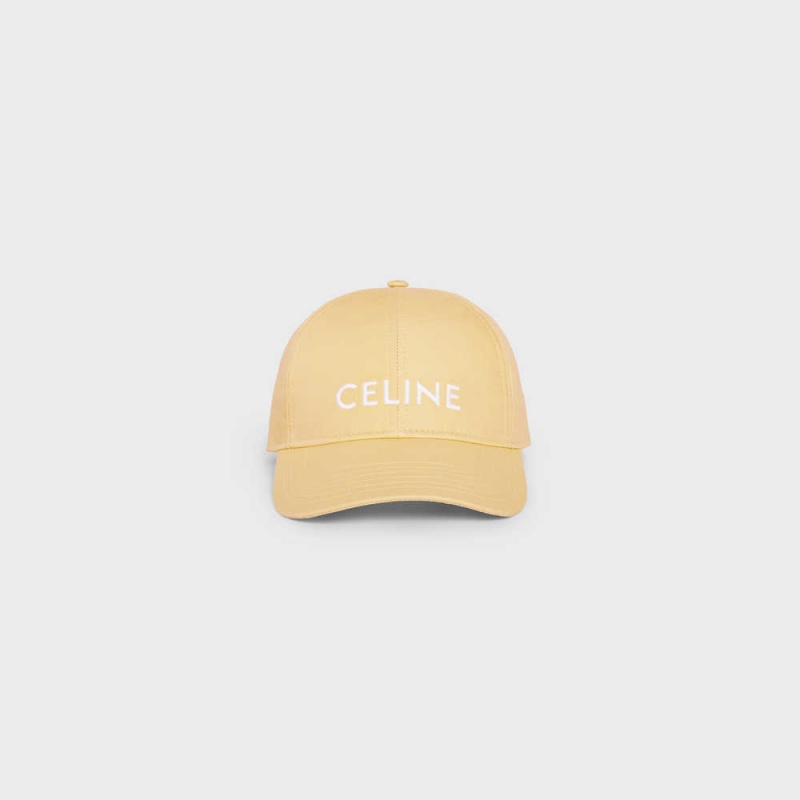 Celine Baseball In Baumwoll Kappe Gelb | CL-592365