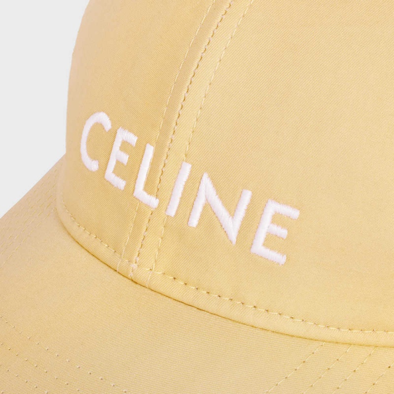 Celine Baseball In Baumwoll Kappe Gelb | CL-592365