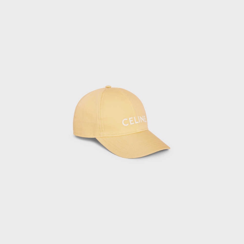 Celine Baseball In Baumwoll Kappe Gelb | CL-592365