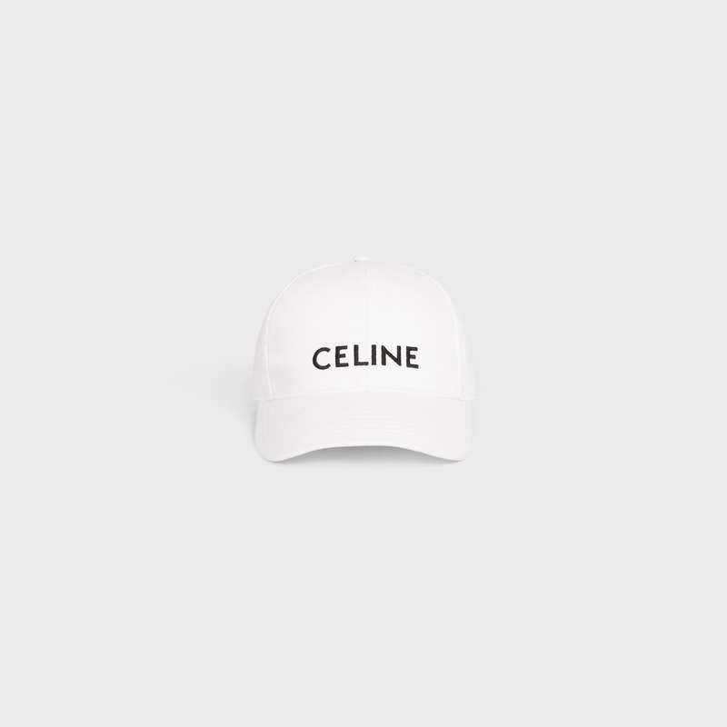 Celine Baseball In Baumwoll Kappe Weiß | CL-591695