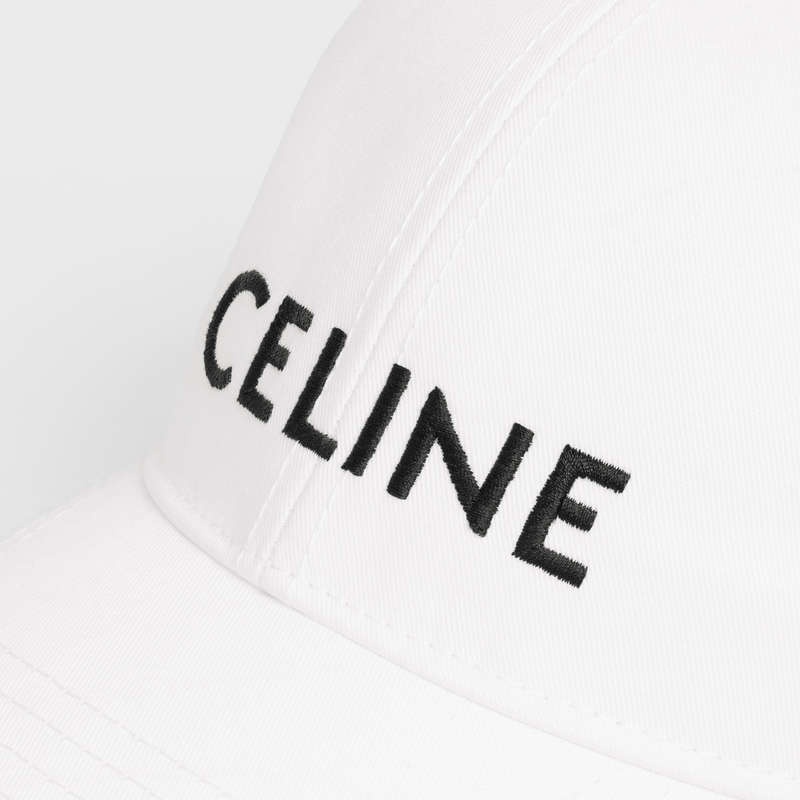 Celine Baseball In Baumwoll Kappe Weiß | CL-591695