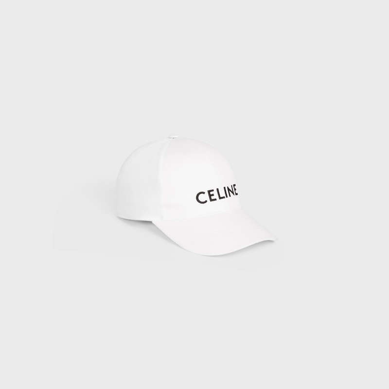 Celine Baseball In Baumwoll Kappe Weiß | CL-591695