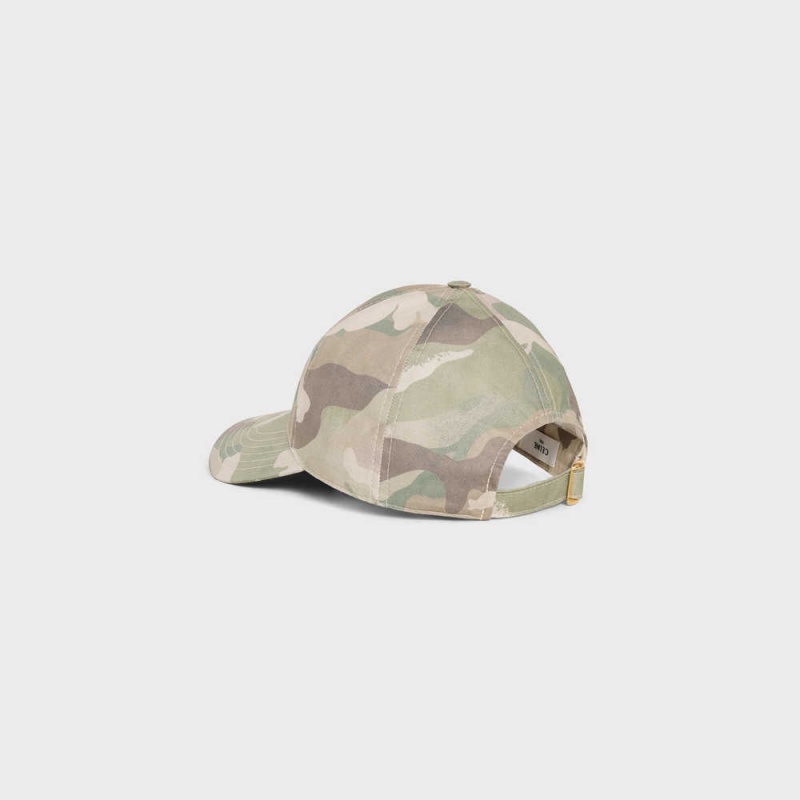 Celine Baseball In Camouflage Baumwoll Kappe Camouflage | CL-592360