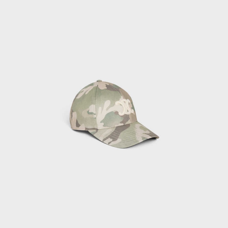 Celine Baseball In Camouflage Baumwoll Kappe Camouflage | CL-592360