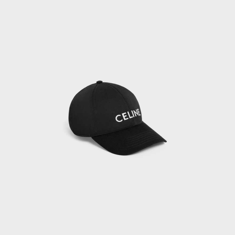 Celine Baseball In Drill Baumwoll Kappe Schwarz | CL-592362