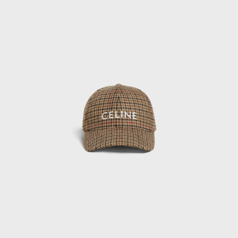 Celine Baseball In Wolle Kappe Braun Dunkelrot | CL-591692