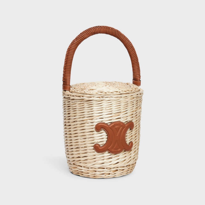 Celine Basket In Wicker And Calfskin Panier Braun | CL-593068