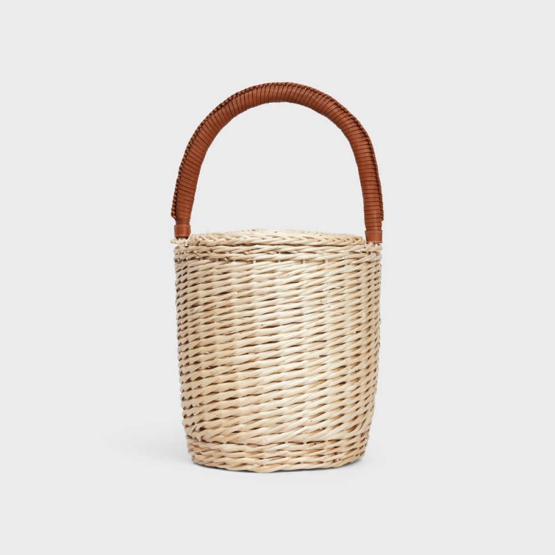 Celine Basket In Wicker And Calfskin Panier Braun | CL-593068