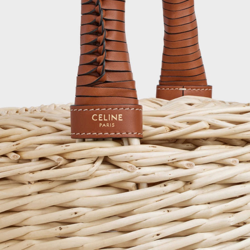 Celine Basket In Wicker And Calfskin Panier Braun | CL-593068