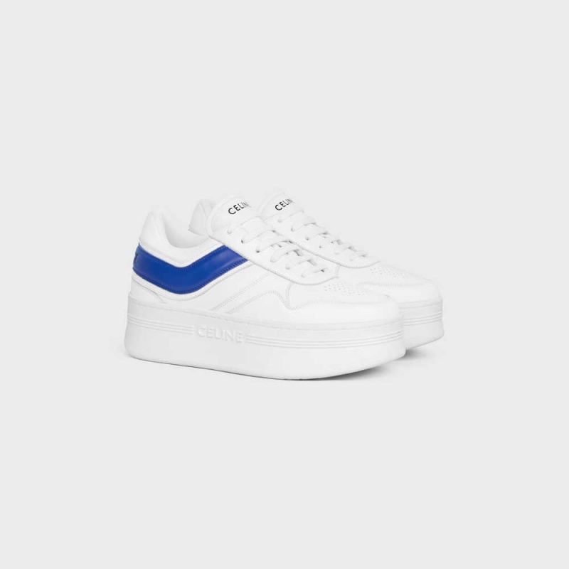 Celine Block Sneakers With Wedge In Calfskin Sneakers Weiß Blau | CL-592548