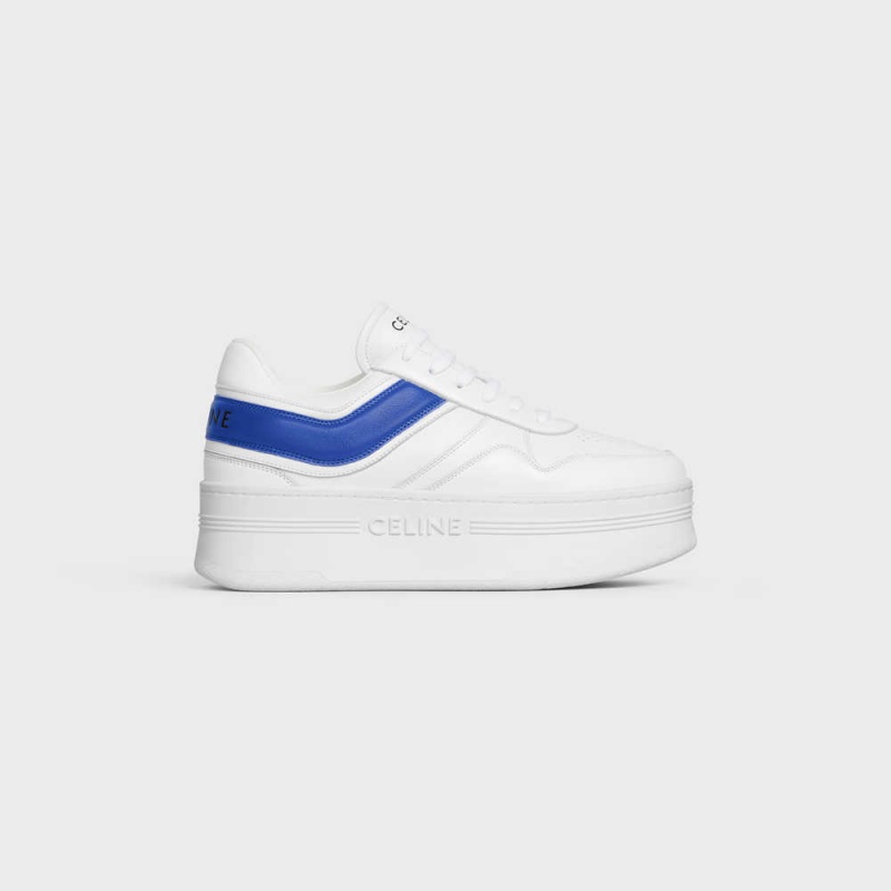 Celine Block Sneakers With Wedge In Calfskin Sneakers Weiß Blau | CL-592548