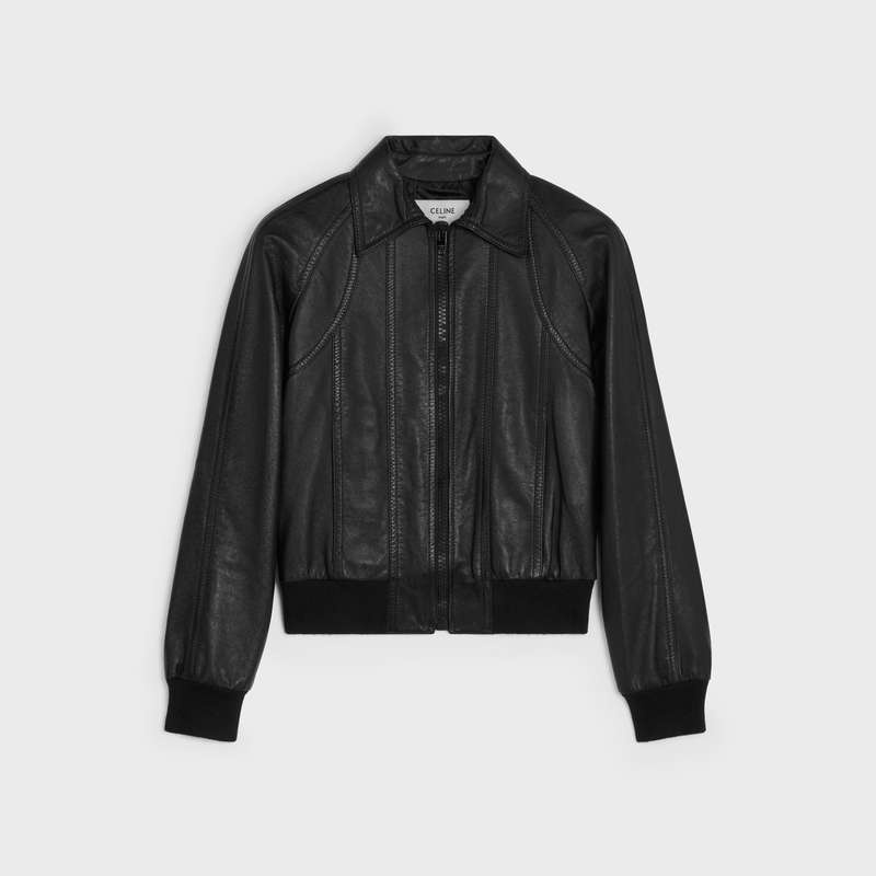 Celine Blouson With Cutouts In Soft Leather Schwarz | CL-591918