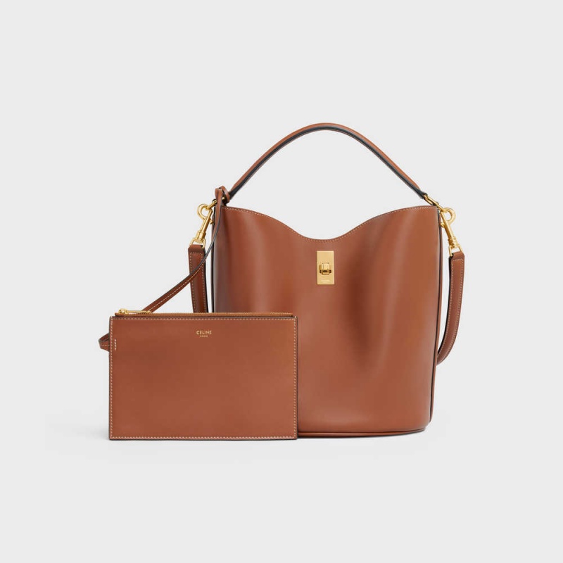 Celine Bucket Bag In Smooth Calfskin 16 Braun | CL-593256