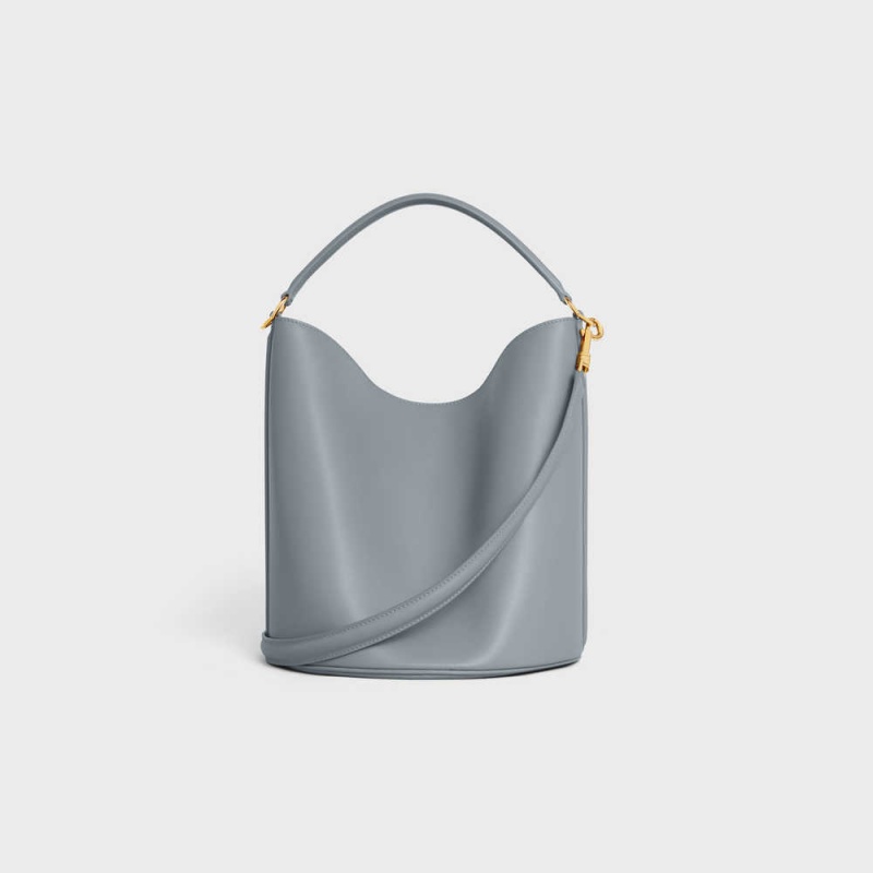 Celine Bucket Bag In Smooth Calfskin 16 Blau Grau | CL-593255