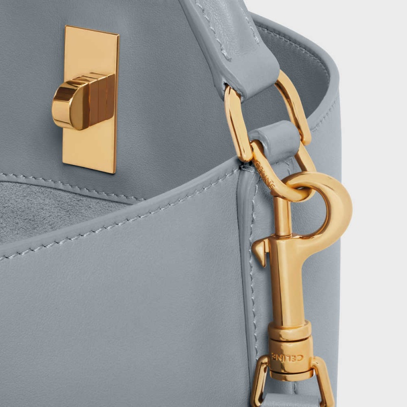 Celine Bucket Bag In Smooth Calfskin 16 Blau Grau | CL-593255