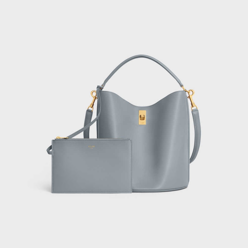 Celine Bucket Bag In Smooth Calfskin 16 Blau Grau | CL-593255