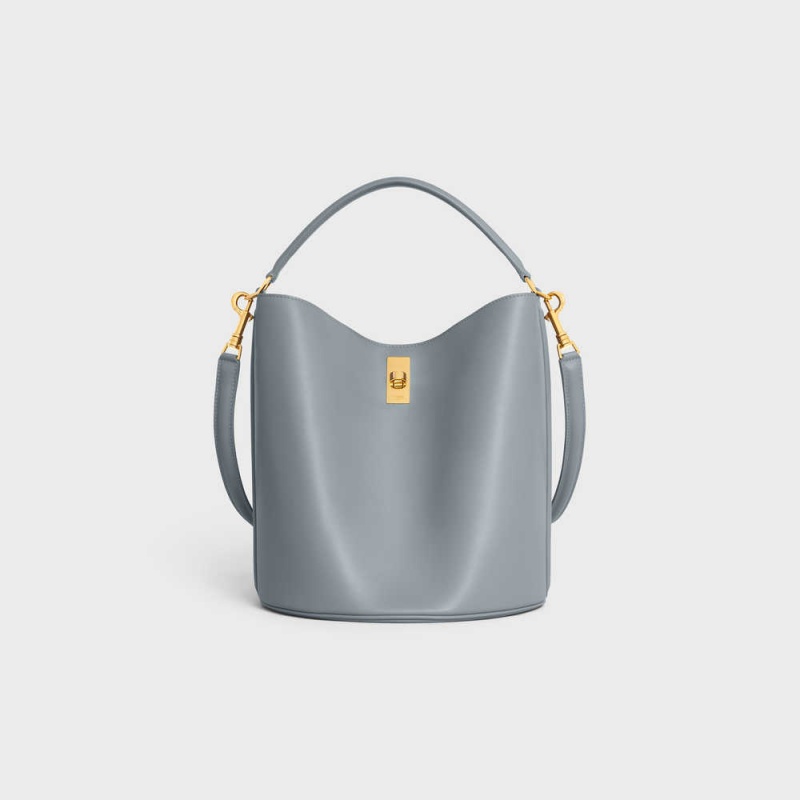 Celine Bucket Bag In Smooth Calfskin 16 Blau Grau | CL-593255