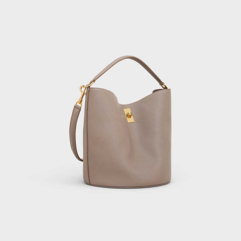 Celine Bucket Bag In Supple Grained Calfskin 16 Grau | CL-593257