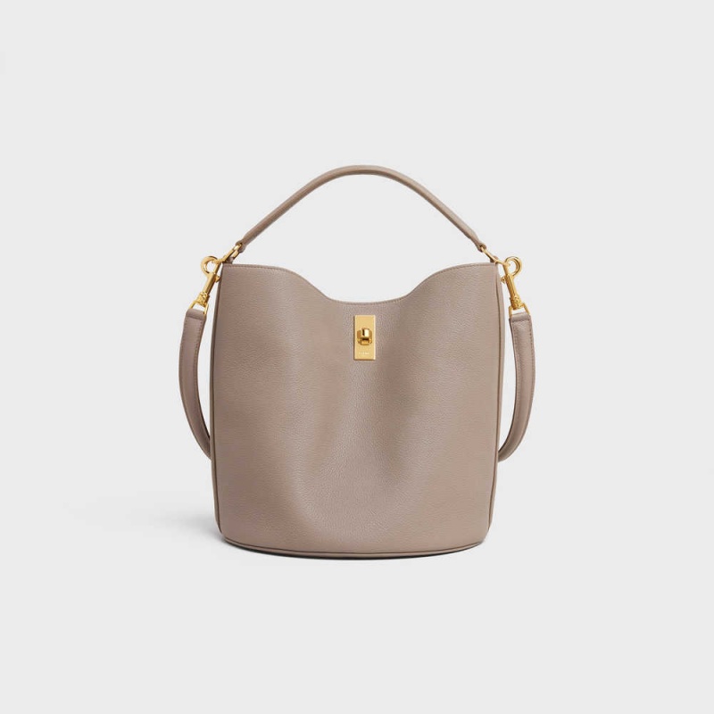 Celine Bucket Bag In Supple Grained Calfskin 16 Grau | CL-593257