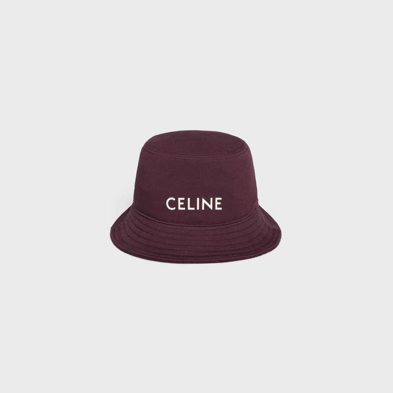 Celine Bucket In Baumwoll Fleece Hut Bordeaux | CL-591707